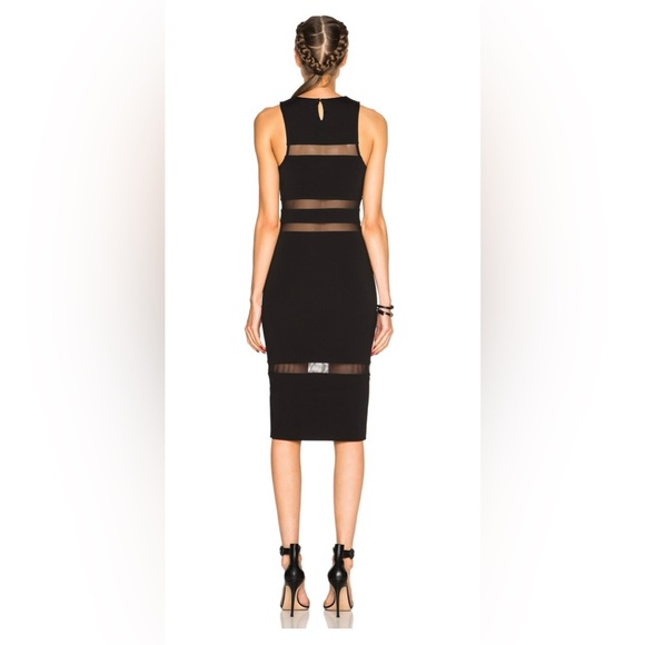 Alexander Wang Mesh Stripe Sleeveless Navy Blue Dress - Picture 3 of 5